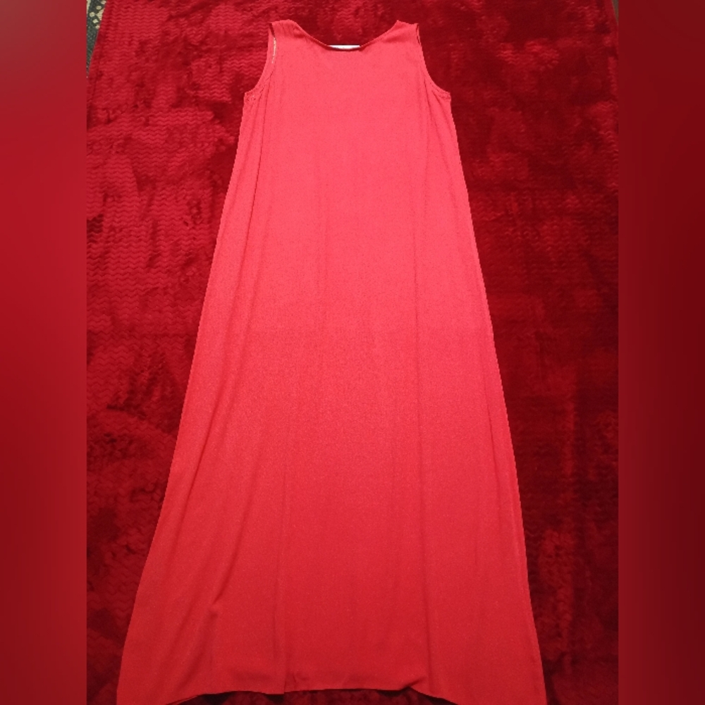 Embellished Red and Gold Halter Maxi Sundress - Picture 3 of 5
